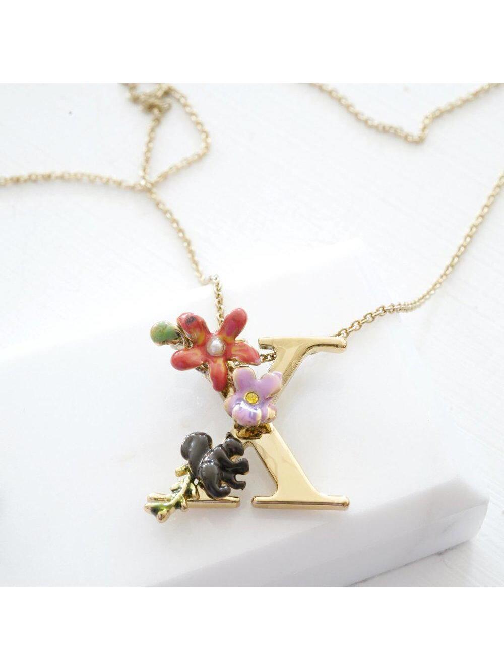 Les Nereides Blossoming Alphabet Letter Necklace